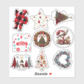 Various Christmas Gift Stickers Aufkleber (Blatt)