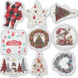 Various Christmas Gift Stickers Aufkleber