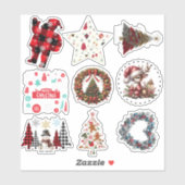 Various Christmas Gift Stickers Aufkleber (Blatt)