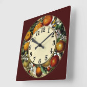 Various Fruits Quadratische Wanduhr (Winkel)