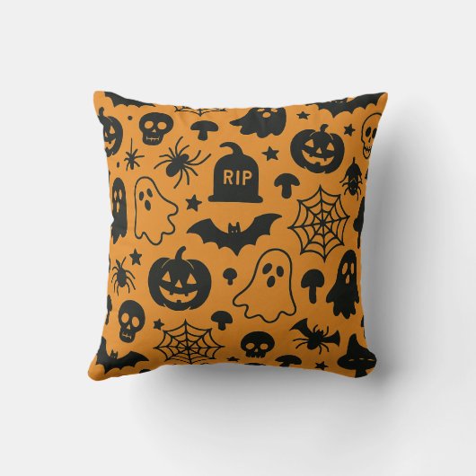 Various Halloween pattern images pliow Kissen (Rückseite)