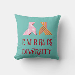 Various Paper Bow Couple Embrace Diversity Quote Kissen