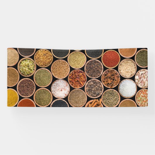 Various spices and food ingredients banner (Horizontal)