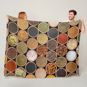 Various spices and food ingredients fleecedecke