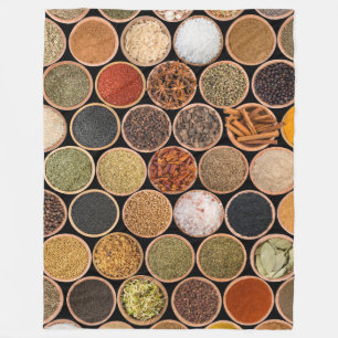 Various spices and food ingredients fleecedecke