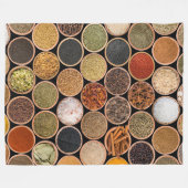 Various spices and food ingredients fleecedecke (Vorderseite (Horizontal))