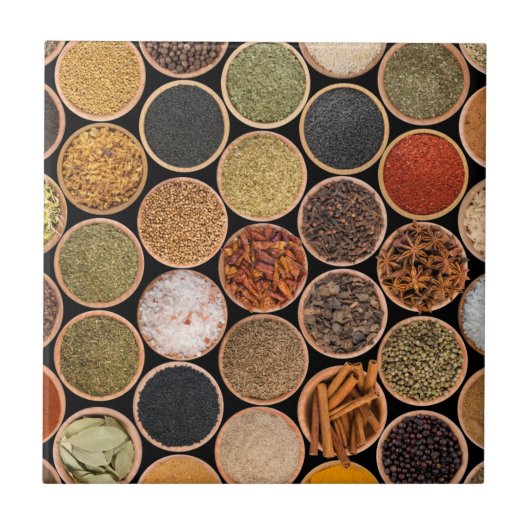 Various spices and food ingredients fliese (Vorderseite)