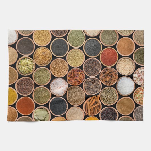 Various spices and food ingredients geschirrtuch (Horizontal)
