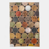 Various spices and food ingredients geschirrtuch (Vertikal)