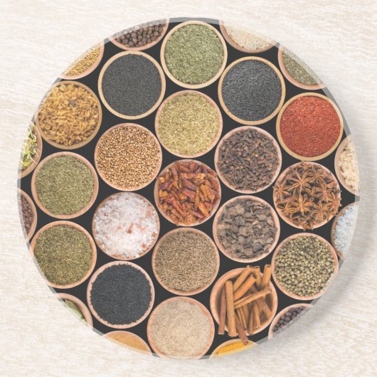 Various spices and food ingredients getränkeuntersetzer (Vorne)