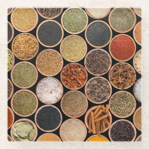 Various spices and food ingredients glasuntersetzer