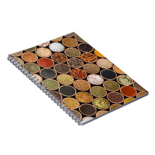 Various spices and food ingredients notizblock