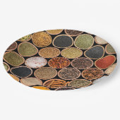 Various spices and food ingredients pappteller (Schrägansicht)