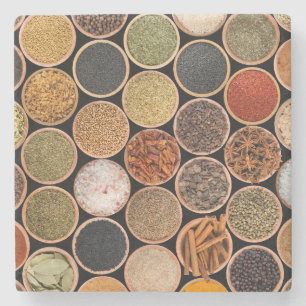 Various spices and food ingredients steinuntersetzer