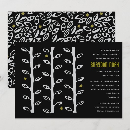 VARIOUS VINES Bar Bat Mitzvah Einladung (Vorne/Hinten)
