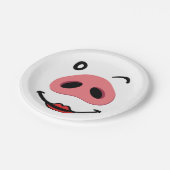 Varkensneus blij gezicht. Neus van een varken. Pappteller (Schrägansicht)