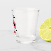 Varkensneus blij gezicht. Neus van een varken. Schnapsglas (Rechts)