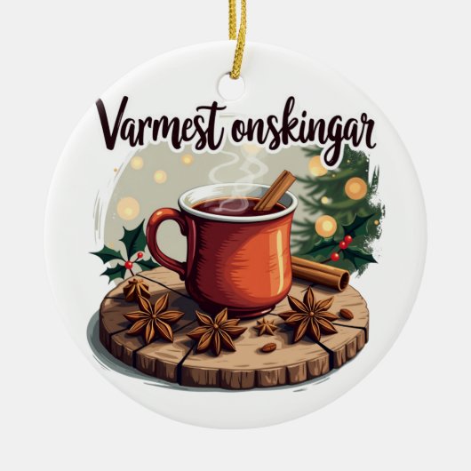 Varmest önskingar Swedish Holiday Greeting Keramik Ornament (Vorne)
