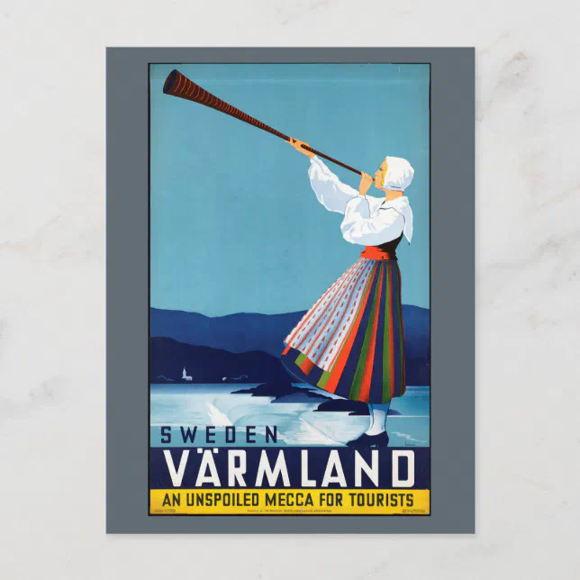 Varmland, Schweden Vintage Travel Poster Postkarte | Zazzle.de