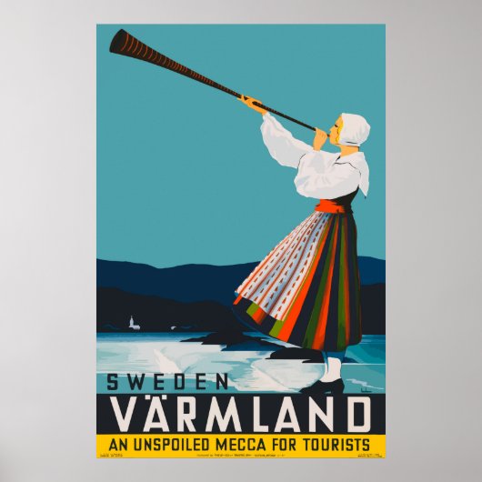 Varmland Sweden Vintage Travel Poster (Vorne)