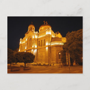 Varna Kathedrale am Abend Postkarte