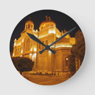Varna Kathedrale am Abend Runde Wanduhr
