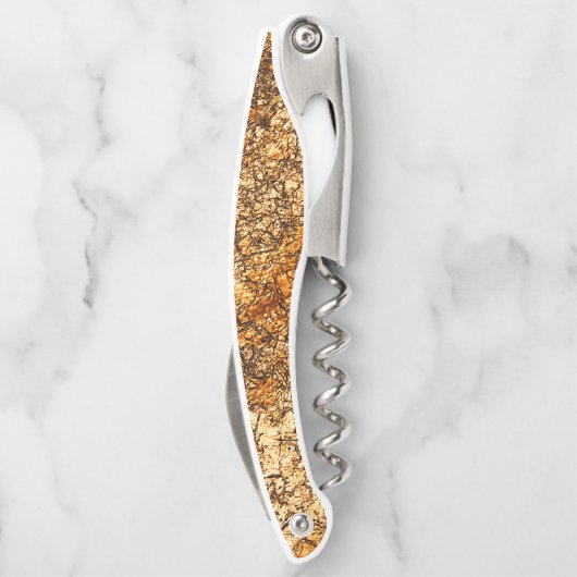 Varnish Textur auf Rohholz Kellnermesser (Rückseite)