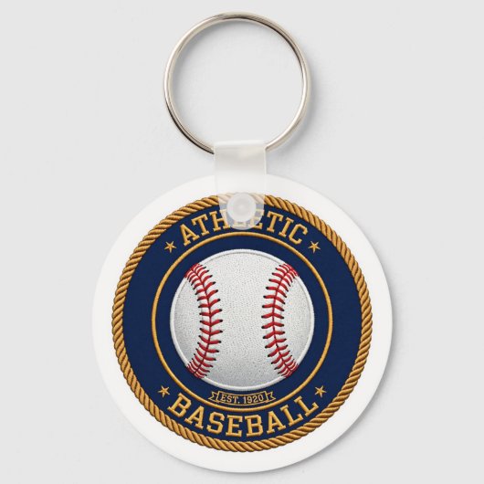 Varsity Baseball Red Stitch Keychain Schlüsselanhänger (Vorderseite)