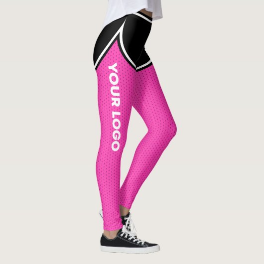 Varsity Basketball Hot Pink Black Shortcut your lo Leggings (Rechts)