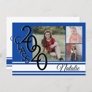 Varsity Blue 2020 Abschluss Tri Foto Einladung