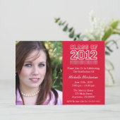 Varsity-Klasse des Abschlusses 2012 (rot) Einladung (Stehend Vorderseite)