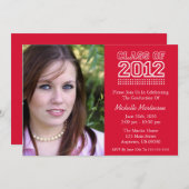 Varsity-Klasse des Abschlusses 2012 (rot) Einladung (Vorne/Hinten)