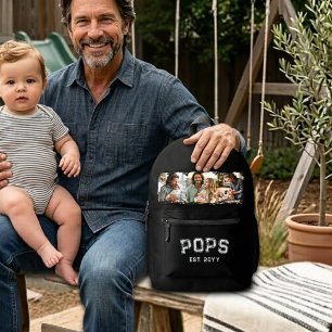 Varsity Pops 3 Foto Großvater Spitzname Est Jahr Bedruckter Rucksack
