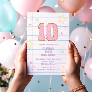 Varsity-preppy-pastell-fleck-notizbuch 10. Geburts Einladung