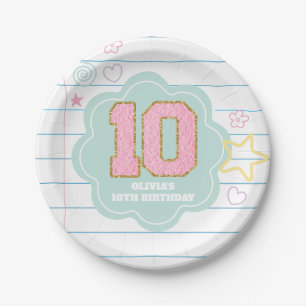 Varsity-preppy-pastell-flicken-notizbuch 10. Gebur Pappteller