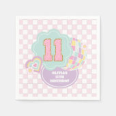 Varsity preppy Pastell-Patch 11. Geburtstag Serviette (Vorderseite)