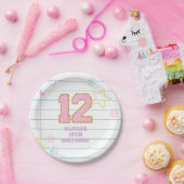 Varsity-preppy-Pastell-Patch-Notizbuch 12. Geburts Pappteller (Party)