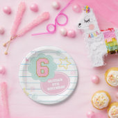 Varsity-preppy-pastell-patch-Notizbuch 6. Geburtst Pappteller (Party)