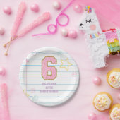 Varsity-preppy-Pastell-Patch-Notizbuch 6. Geburtst Pappteller (Party)