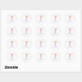 Varsity-preppy-Pastell-Patch-Notizbuch 7. Geburtst Runder Aufkleber (Blatt)