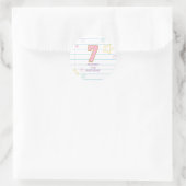 Varsity-preppy-Pastell-Patch-Notizbuch 7. Geburtst Runder Aufkleber (Tasche)