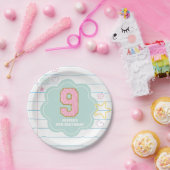 Varsity preppy Pastell Patch Notizbuch 9. Geburtst Pappteller (Party)
