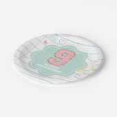 Varsity preppy Pastell Patch Notizbuch 9. Geburtst Pappteller (Schrägansicht)