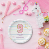 Varsity preppy Pastell Patch Notizbuch 9. Geburtst Pappteller (Party)