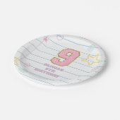 Varsity preppy Pastell Patch Notizbuch 9. Geburtst Pappteller (Schrägansicht)