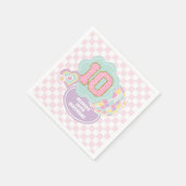 Varsity preppy pastellpflaster 10. Geburtstag Serviette (Ecke)