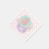 Varsity preppy pastellpflaster 6. Geburtstag Serviette (Ecke)