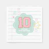 Varsity preppy pastellpflaster notebook 10. Geburt Serviette (Vorderseite)