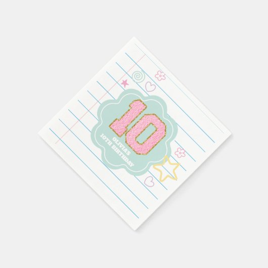 Varsity preppy pastellpflaster notebook 10. Geburt Serviette (Ecke)