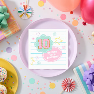 Varsity preppy pastellpflaster notebook 10. Geburt Serviette